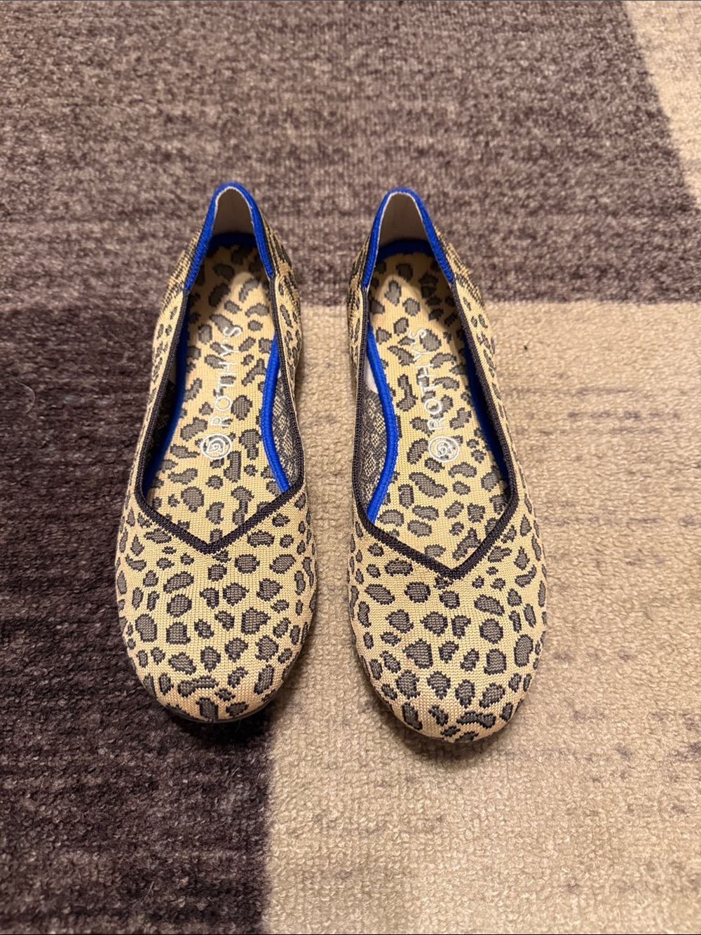 Rothy’s Leopard Print Women's Slip-On Flats - Tan/Black